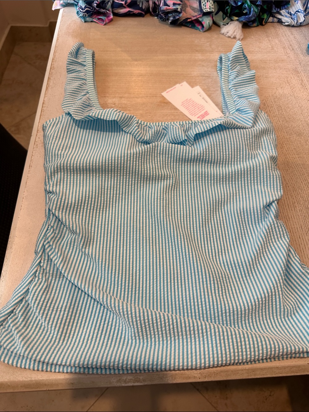 Lilly Pulitzer NWT Seersucker Tankini Top